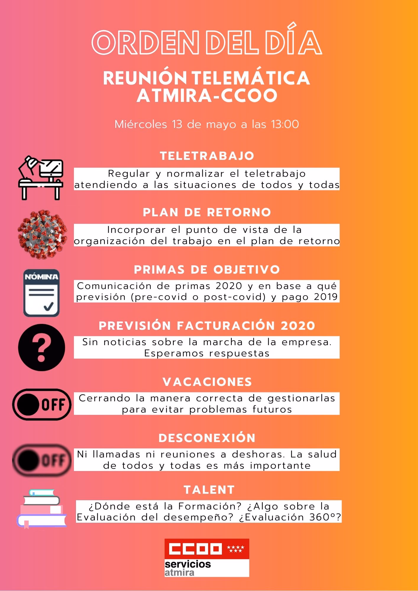 Reunión CCOO-ATMIRA