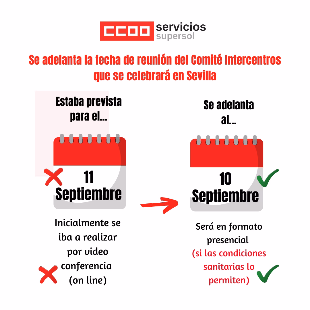Cambio de fecha reunión Comité Intercentros Supersol