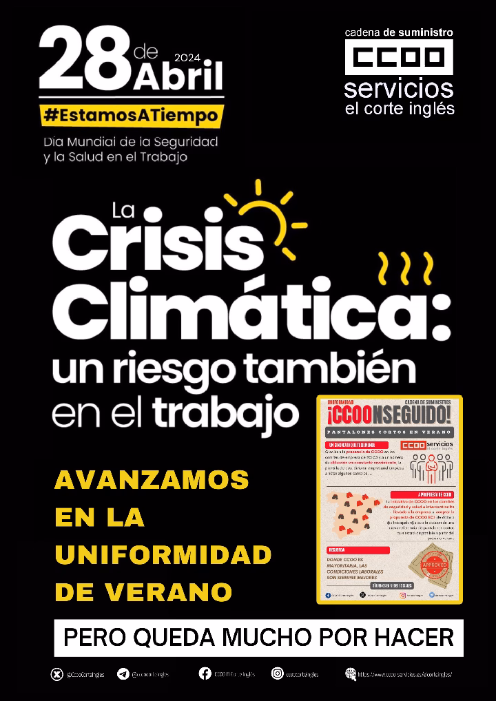 CCOO ECICS 28 DE ABRIL DE 2024 DIA INTERNACIONAL DE LA SEGURIDAD Y SALUD EN EL TRABAJO