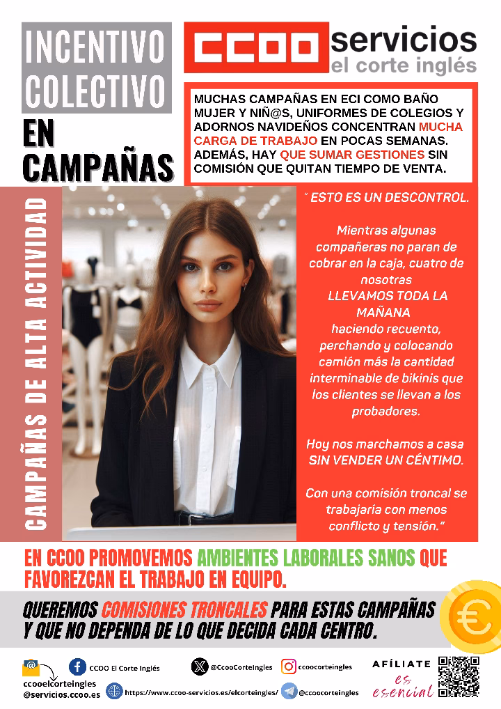 CCOO ECI SISTEMA DE INCENTIVOS INCENTIVO COLECTIVO EN CAMPAÑAS DE ALTA ACTIVIDAD