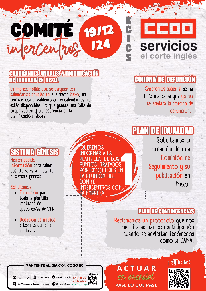 CCOO ECICS COMITÉ INTERCENTROS EMPRESA REUNIÓN 16_12_2024
