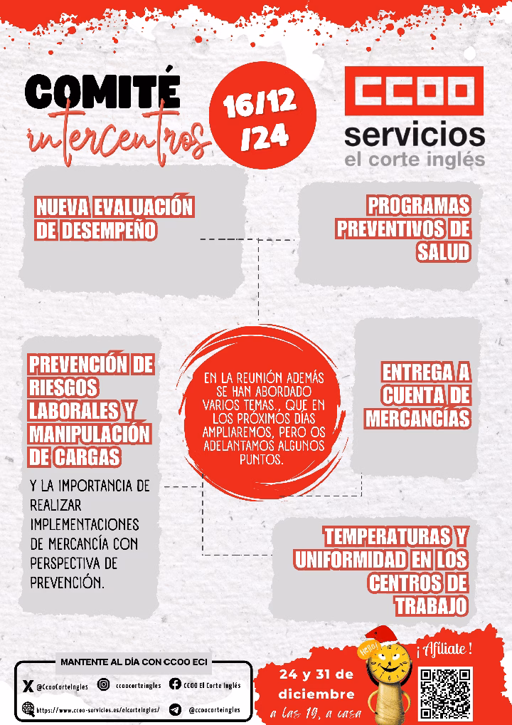 CCOO ECI COMITÉ INTERCENTROS EMPRESA REUNIÓN 16_12_2024